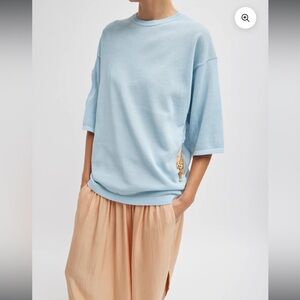 ✨Tibi Crispy Oversized Easy T-shirt Baby Blue M